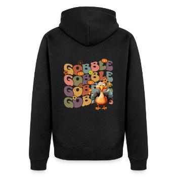Happy Thanksgiving: Gobble Gobble Happy Turkey Day - Veste à capuche bio Premium Unisexe - noir - Dos - Nico (187cm)