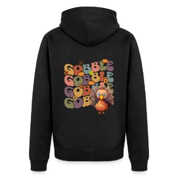 Happy Thanksgiving: Gobble Gobble Happy Turkey Day - Veste à capuche bio Premium Unisexe - noir - Dos - Nico (187cm)