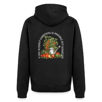 Gärtnerin Gartenpflanze Hobbygärtner Floristin - Unisex Premium Bio Zip Hoodie - Schwarz - Hinten - Nico (187cm)