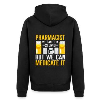 Apotheker Geschenk Apotheke - Unisex Premium Bio Zip Hoodie - Schwarz - Hinten - Nico (187cm)