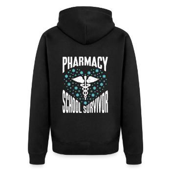 Apotheker Geschenk Apotheke - Unisex Premium Bio Zip Hoodie - Schwarz - Hinten - Nico (187cm)