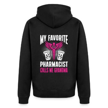 Apotheker Geschenk Apotheke - Unisex Premium Bio Zip Hoodie - Schwarz - Hinten - Nico (187cm)
