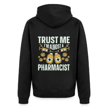 Apotheker Geschenk Apotheke - Unisex Premium Bio Zip Hoodie - Schwarz - Hinten - Nico (187cm)
