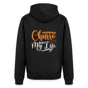 Churro Know My Life Dessert Loves Cinnamon Churros - Unisex Premium Organic Zip Hoodie - black - Back - Nico (187cm)