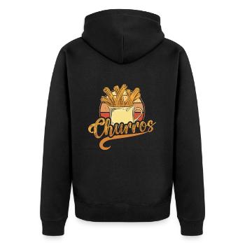 Churros Fried Dough Mexican Food Cinnamon Churros - Unisex Premium Organic Zip Hoodie - black - Back - Nico (187cm)