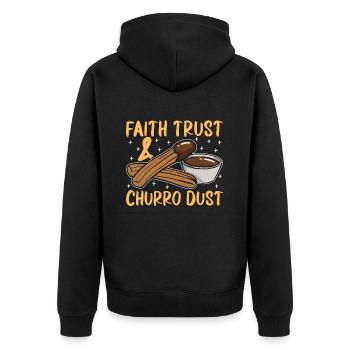 Churros Faith Trust & Churro Dust Cuisine mexicaine - Veste à capuche bio Premium Unisexe - noir - Dos - Nico (187cm)