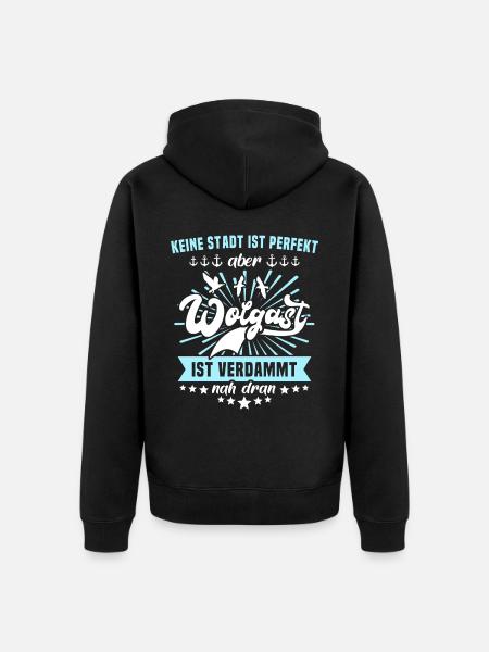 Wolgast Sprüche - Unisex Premium Bio Zip Hoodie - Schwarz