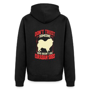 Eurasier nicht vertrauen Eurasian Spitz - Unisex Premium Bio Zip Hoodie - Schwarz - Hinten - Nico (187cm)