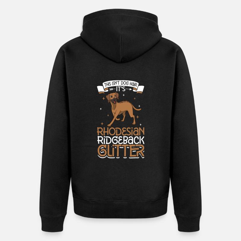 Rhodesian Ridgeback Glitzer - Unisex Premium Bio Zip Hoodie - Schwarz