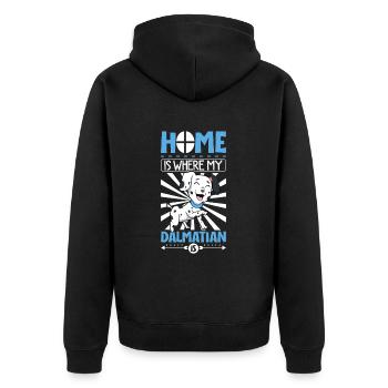 Home is where my Dalmatian is - Dalmatiner - Unisex Premium Organic Zip Hoodie - black - Back - Nico (187cm)