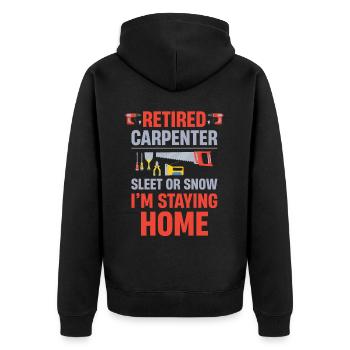 Rentner Im Ruhestand Zimmermann Schneeregen Oder - Unisex Premium Bio Zip Hoodie - Schwarz - Hinten - Nico (187cm)