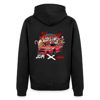 Jdm christmas edition / Tuning Mechanic Costume - Unisex Premium Organic Zip Hoodie - black - Back - Nico (187cm)