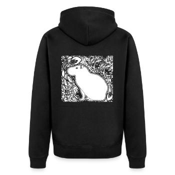 Capybara Cute Capybaras - Unisex Premium Bio Zip Hoodie - Schwarz - Hinten - Nico (187cm)
