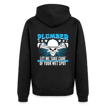 Plombiers Plombier Crâne Plombier - Veste à capuche bio Premium Unisexe - noir - Dos - Nico (187cm)