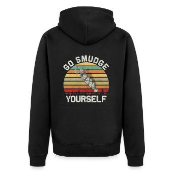 Smudge Sage plume sorcellerie spirituelle - Veste à capuche bio Premium Unisexe - noir - Dos - Nico (187cm)