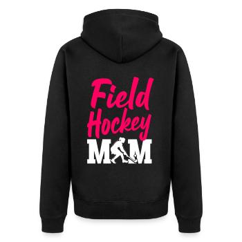 Maman de hockey sur gazon Maman de hockey sur gazon - Veste à capuche bio Premium Unisexe - noir - Dos - Nico (187cm)