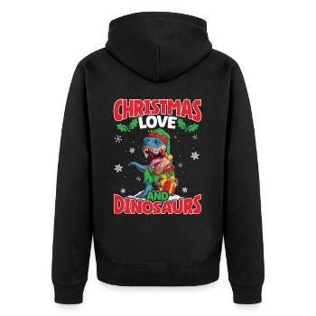 Dino Boy Enfants Noël Amour Dinosaure - Veste à capuche bio Premium Unisexe - noir - Dos - Nico (187cm)