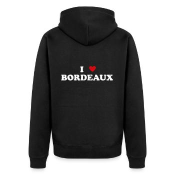 Cœur de la Ville de France - J’aime Bordeaux - Veste à capuche bio Premium Unisexe - noir - Dos - Nico (187cm)