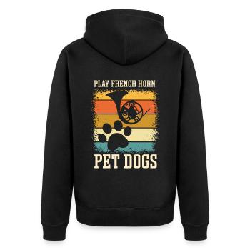 Français Hornhound joueur Hornist en laiton - Veste à capuche bio Premium Unisexe - noir - Dos - Nico (187cm)