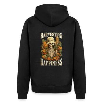 Gärtner Gartenpflanze Bauern-Sprüche Vintage - Unisex Premium Bio Zip Hoodie - Schwarz - Hinten - Nico (187cm)