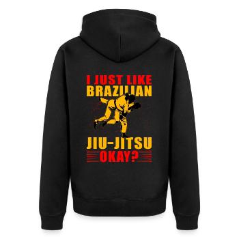 J’aime juste le jiu-jitsu brésilien, d’accord ? - Veste à capuche bio Premium Unisexe - noir - Dos - Nico (187cm)