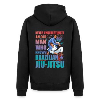 Jiu-Jitsu brésilien dicton drôle - Veste à capuche bio Premium Unisexe - noir - Dos - Nico (187cm)