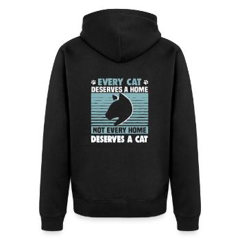 Hunderettungs Designs Für Tierrechtsaktivisten - Unisex Premium Bio Zip Hoodie - Schwarz - Hinten - Nico (187cm)