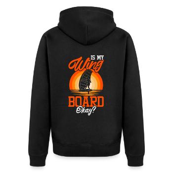 Wingsurfing Foil Wing Wing Boarding Wing Foiling - Unisex Premium Organic Zip Hoodie - black - Back - Nico (187cm)