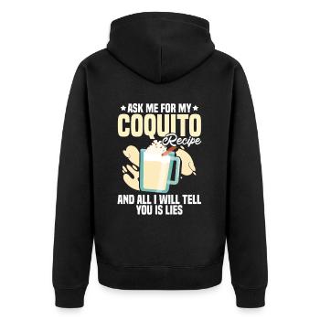 Porto Rico Lait de poule portoricain - Veste à capuche bio Premium Unisexe - noir - Dos - Nico (187cm)