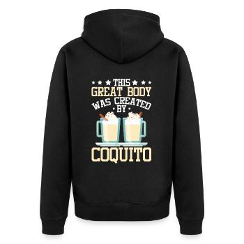 Porto Rico Lait de poule portoricain - Veste à capuche bio Premium Unisexe - noir - Dos - Nico (187cm)