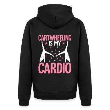 Cartwheel Gymnastics Cheerleading - Unisex Premium Organic Zip Hoodie - black - Back - Nico (187cm)