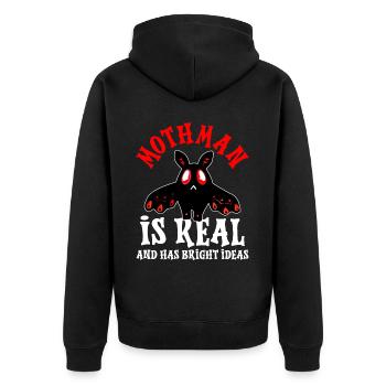 Kryptide Kryptozoologie - Unisex Premium Bio Zip Hoodie - Schwarz - Hinten - Nico (187cm)