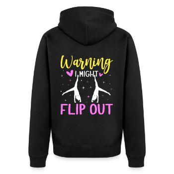 Cartwheel Gymnastik Cheerleading - Unisex Premium Bio Zip Hoodie - Schwarz - Hinten - Nico (187cm)