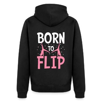 Cartwheel Gymnastics Cheerleading - Unisex Premium Organic Zip Hoodie - black - Back - Nico (187cm)