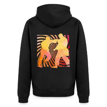 Brazilian Jiu-Jitsu - Unisex Premium Bio Zip Hoodie - Schwarz - Hinten - Nico (187cm)