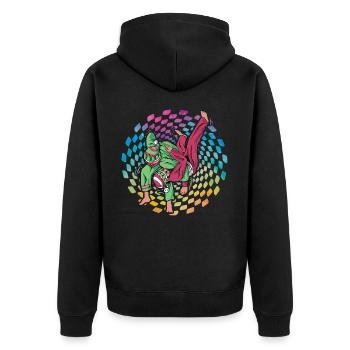 Brazilian Jiu-Jitsu - Unisex Premium Bio Zip Hoodie - Schwarz - Hinten - Nico (187cm)