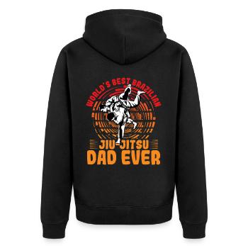 Le meilleur papa de jiu-jitsu brésilien au monde de tous les temps - Veste à capuche bio Premium Unisexe - noir - Dos - Nico (187cm)