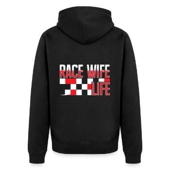 Race Woman Racing Quotes Car Racer Driver - Unisex Premium Organic Zip Hoodie - black - Back - Nico (187cm)