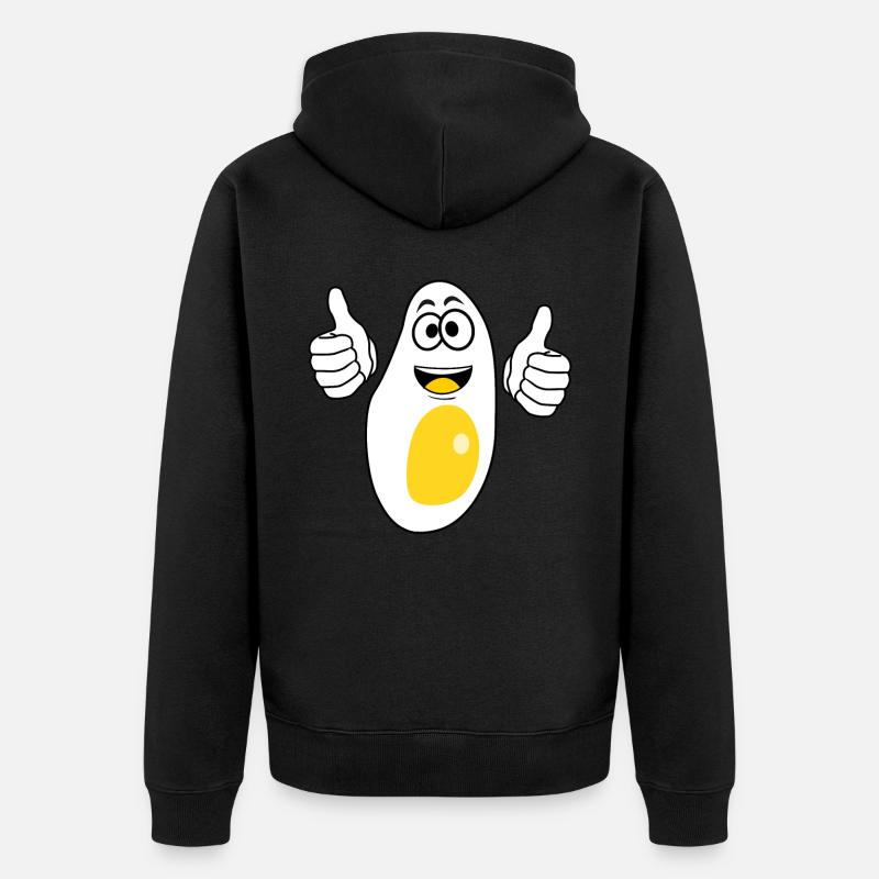 Eier Gebratenes Ei - Unisex Premium Bio Zip Hoodie - Schwarz