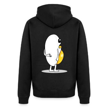 Egg Protein Circle Game Eggs - Unisex Premium Organic Zip Hoodie - black - Back - Nico (187cm)