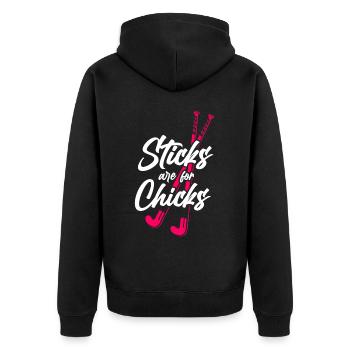 Les bâtons de hockey sur gazon sont pour les poussins - Veste à capuche bio Premium Unisexe - noir - Dos - Nico (187cm)