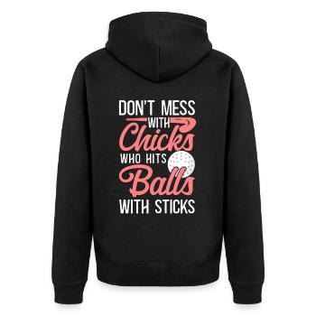 Field Hockey Adult Humor Don't - Unisex Premium Organic Zip Hoodie - black - Back - Nico (187cm)