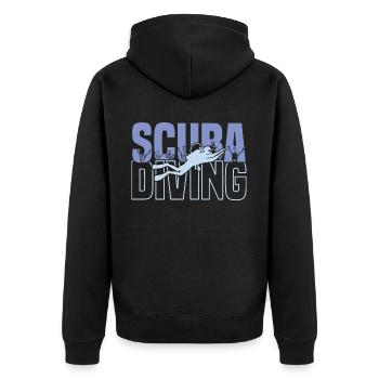 Scuba Diving, Scuba Diving, Holiday Sea Diver - Unisex Premium Organic Zip Hoodie - black - Back - Nico (187cm)