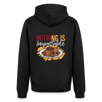 Boulettes de viande Rien n’est impâteable Pâtes Boulette de viande - Veste à capuche bio Premium Unisexe - noir - Dos - Nico (187cm)