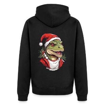 Drôle de Noël dinosaure Père Noël - Veste à capuche bio Premium Unisexe - noir - Dos - Nico (187cm)