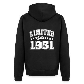 Édition limitée 1951 - Veste à capuche bio Premium Unisexe - noir - Dos - Nico (187cm)