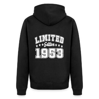 Édition limitée 1953 - Veste à capuche bio Premium Unisexe - noir - Dos - Nico (187cm)