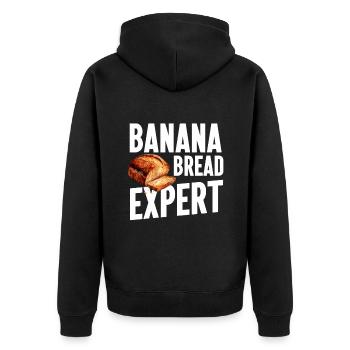 Banana Bread Baking Expert Bakery Baker - Unisex Premium Organic Zip Hoodie - black - Back - Nico (187cm)