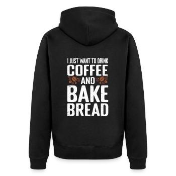Bread Baking Bakery Baker - Unisex Premium Organic Zip Hoodie - black - Back - Nico (187cm)