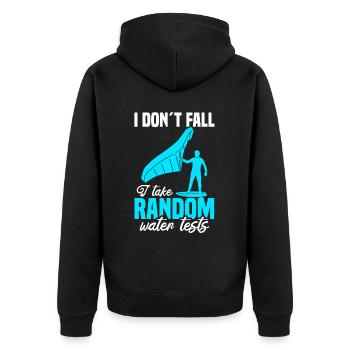 Wingsurfing Foil Wing Wing Boarding Wing Foiling - Unisex Premium Organic Zip Hoodie - black - Back - Nico (187cm)